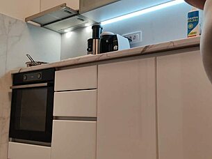 Pawg Bends Big Ass In Tight Yoga Shorts Cooking