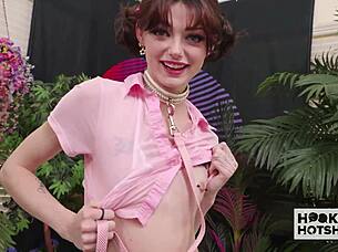 petite skinny slut hooks up for rough facefucking cumshot orgasm