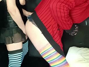 i strapon fuck boyfriend's ass till his cock explodes