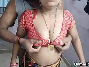 Teasing indian bhabhi's big ass curves in saree begging for more