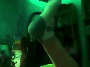 amateur latina couple gets sensual on homemade webcam in the dark