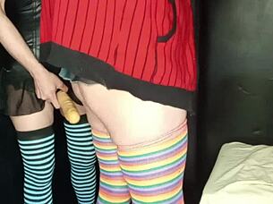 i strapon fuck boyfriend's ass till his cock explodes