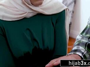 Lustful arab teen 18+ rides handyman's monster cock wildly