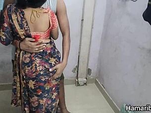 Teasing indian bhabhi's big ass curves in saree begging for more