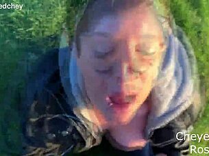 Curvy Brunette Milf Moans Dripping Wet Outdoor Face Fuck Facial