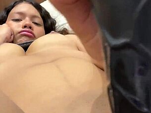 Slutty Princess Teases with Big Black Dildo