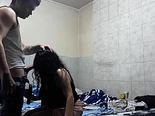 friend's mom sloppy blowjob post party cum in mouth
