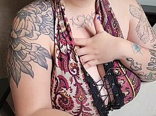 office friend loves you staring at her huge saggy tits