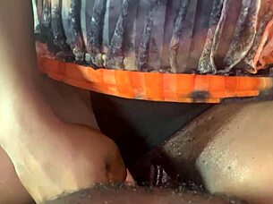 african babe's skirt hides tight pussy tease for quickie lover