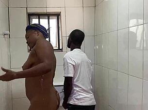 Chubby Neighbor Screams In Crazy Bathroom Doggystyle Pounding