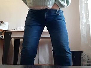 Secretary Fingers Wet Pussy at Office Desk for Orgasm Relief