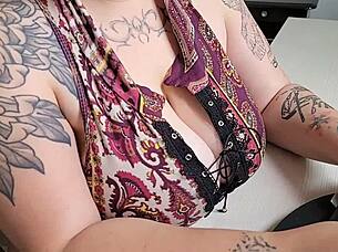 office friend loves you staring at her huge saggy tits