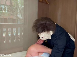 Masked Neighbor Blondie Fesser Sneaks In for Hardcore Pounding