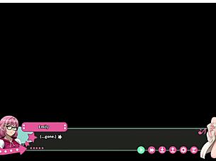 futanari clover masturbates huge cock pussy handjob cum explosion