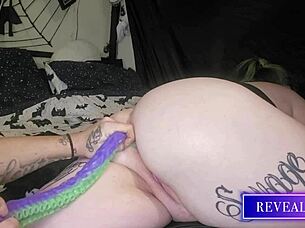 Curvy BBW Lubes Up for Huge Anal Toy Play and Intense Masturbation