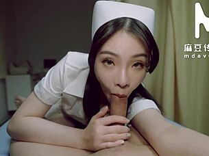 Horny nurse milf begs cum in mouth and pussy
