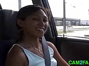 i love getting facial on my small tits as cute latina teen