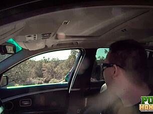 ashton haze horny public desert handjob cumshot on pierced tits
