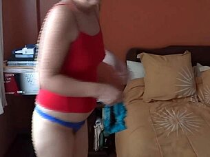 mature blonde milf masturbates to intense orgasm solo