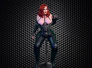 carmen explores gloved metal toy with angel companion