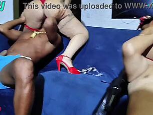 Busty latinas swallow cum from massive cocks facial