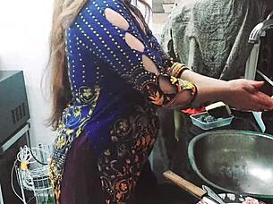 😏 indian maid fucked hard in kitchen alone 🔥