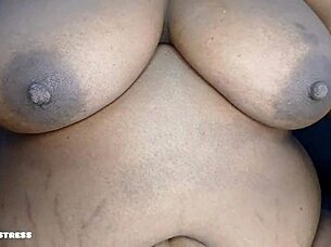 ebony bbw milf masturbates hairy pussy to loud orgasm
