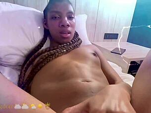 sexy ebony dakota slim teases skinny body solo play
