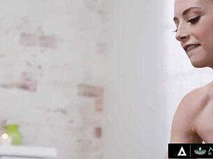 kyler quinn's cute interracial nuru massage turns oily fuck
