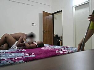 fucking right in front of hot telugu maid hema so intense