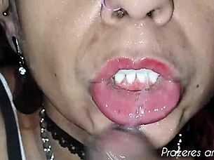 Prostitute slurps cock till i cum down her throat