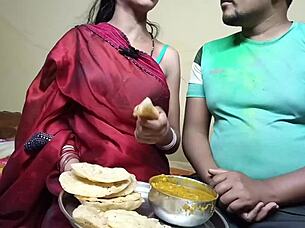 indian holi festival first time romp with neighbor wife outdoors