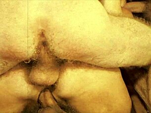 Vintage group scene fills three hairy holes double