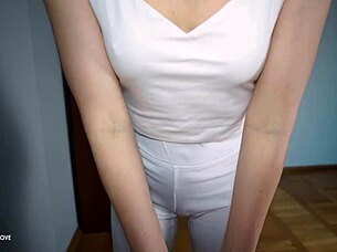Fit milf milks quick cum into soaked panties