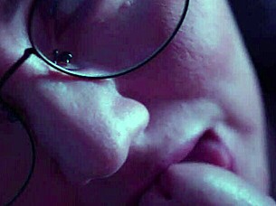 sloppy milf gags deepthroat monster cock choking cum swallow facial