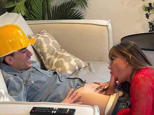 latina milf tempts plumber into huge cock pounding