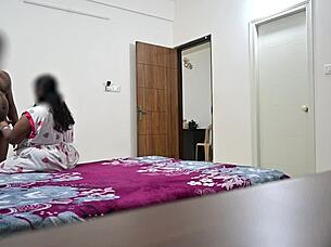 fucking right in front of hot telugu maid hema so intense