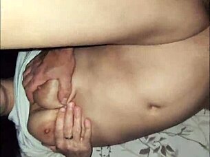 Hey, my hubby films my skinny milf wife's beautiful pussy close up!