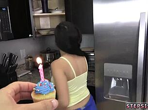 amateur teen couple loses virginity on bed for birthday hardcore