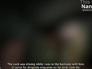 Dogging slut Nandanua street fucked by BBC stranger cuck watches