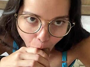 nerdy busty deepthroats wellington's huge cock 🔥💦