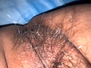 Sexy Indian stepmom gropes milky big boobs and hairy pussy