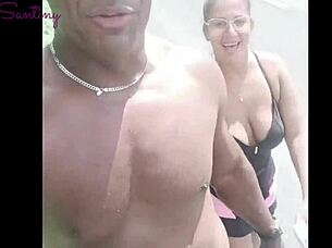 Monster Cock Pounds Cuckold Wife Outdoors