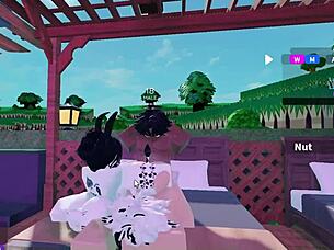 Two Blacked Bunnies Share One Bull's Massive Cock in Wild Threesome!