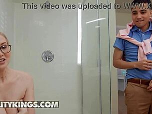 katie morgan shows emily how to ride cock right in ffm 3some