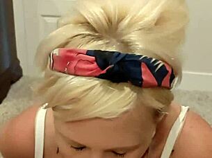 Petite cheri bangz swallows stepdad's cum facial explosion