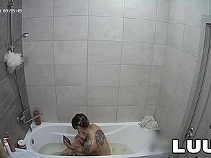 luuv tats emily's amateur bathroom flash on private call