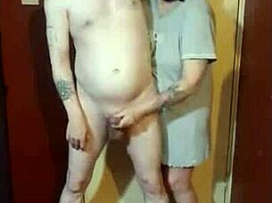 Girlfriend Kelly humiliates me naked blindfolded on cam big cumshot