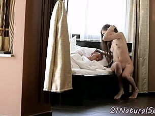wanna see this petite euro babe ride cock in bed?