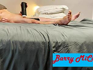 intense solo masturbation with vibrating sucking toy and balls buzz